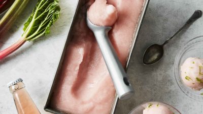 Rabarbra og rosmarinsorbet